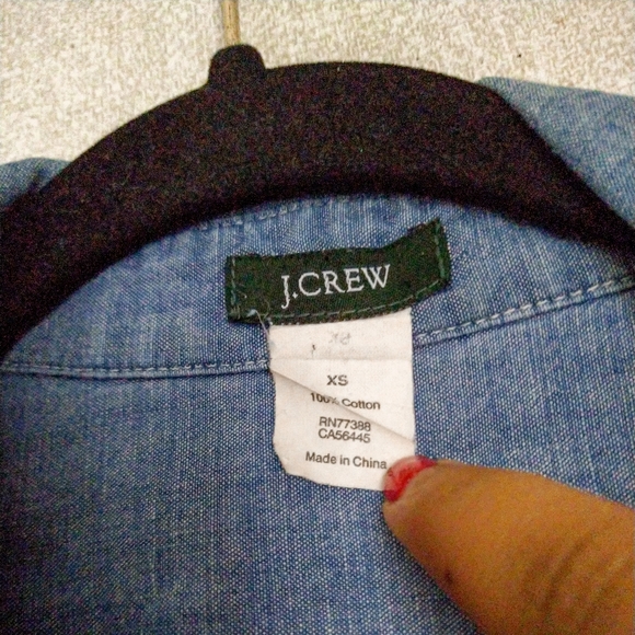 J. Crew Chambray Denim Selvedge Pearlescent Button Down Shirt Size XS - Picture 4 of 7
